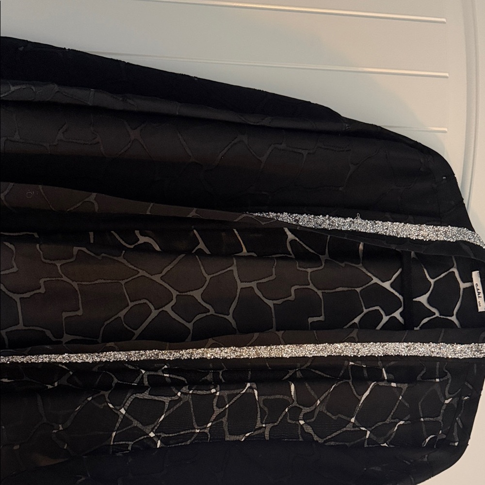 Black and Silver Patterned long kimono